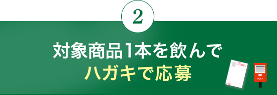 対象商品1本を飲んでハガキで応募