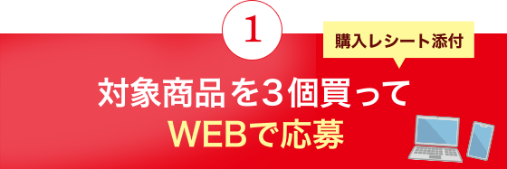 対象商品を3個買ってWEBで応募