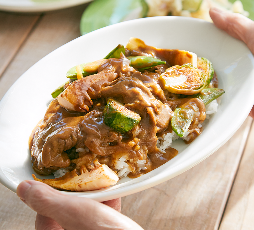春野菜と牛肉のミルクカレー
